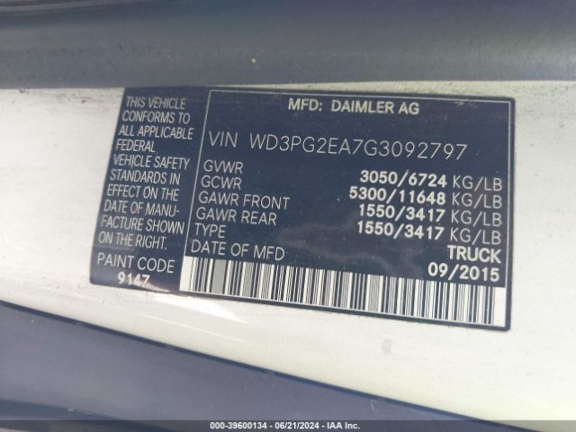 WD3PG2EA7G3092797 Mercedes-Benz Metris