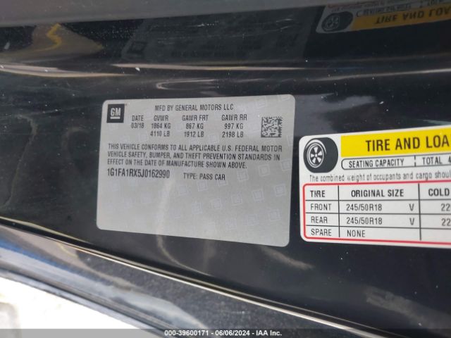 1G1FA1RX5J0162990 Chevrolet Camaro 1ls
