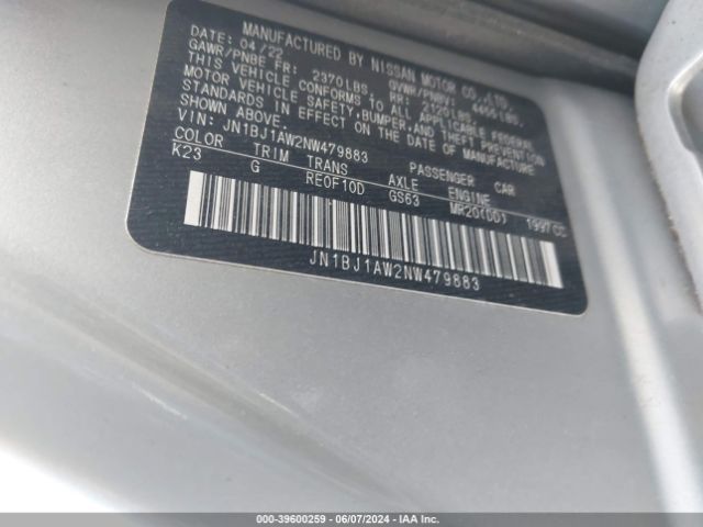 JN1BJ1AW2NW479883 Nissan Rogue Sport S Awd Xtronic Cvt