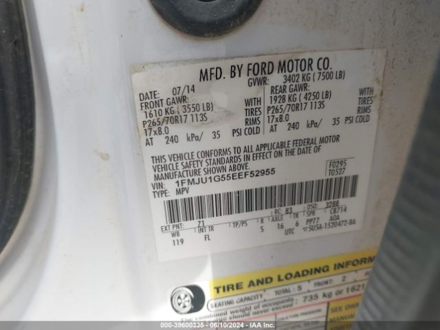 1FMJU1G55EEF52955 Ford Expedition Xl