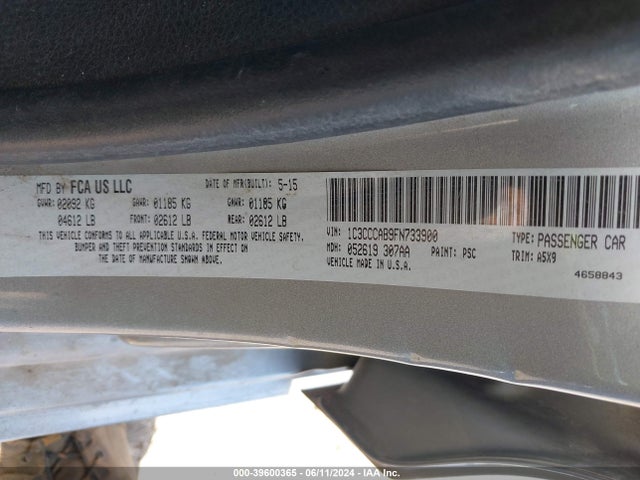 Chrysler 200 Limited 2015 1C3CCCAB9FN733900 Image 9