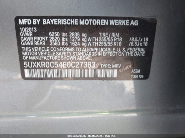 5UXKR0C54E0C27383 BMW X5 Xdrive35i