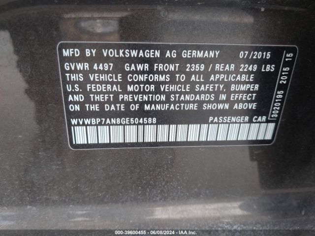 WVWBP7AN8GE504588 Volkswagen Cc 2.0t R-line
