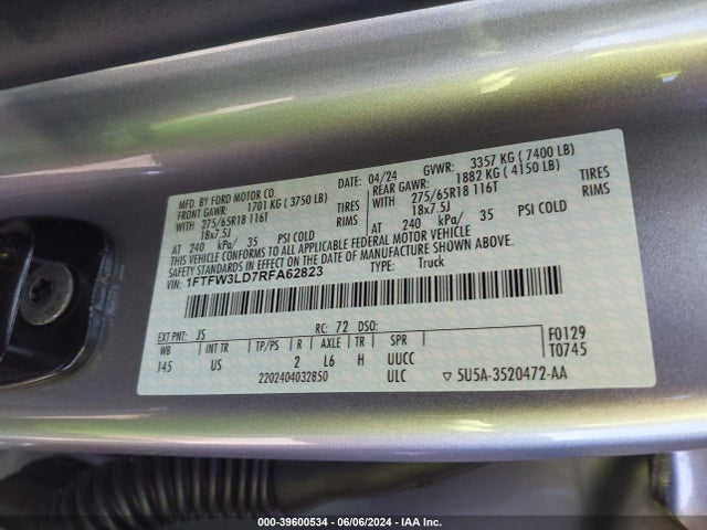 Ford F-150 Xlt 2024 1FTFW3LD7RFA62823 Image 9