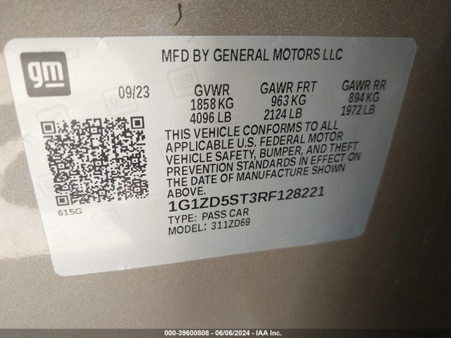 Chevrolet MALIBU LT 2024 1G1ZD5ST3RF128221 Image 9