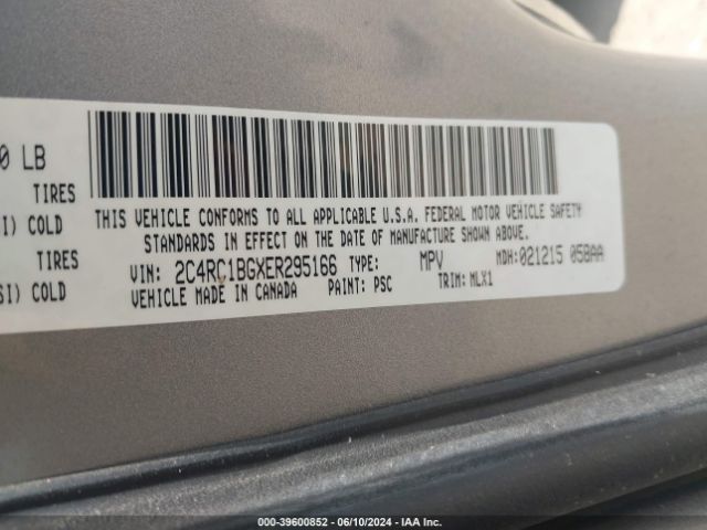 2C4RC1BGXER295166 Chrysler Town & Country Touring