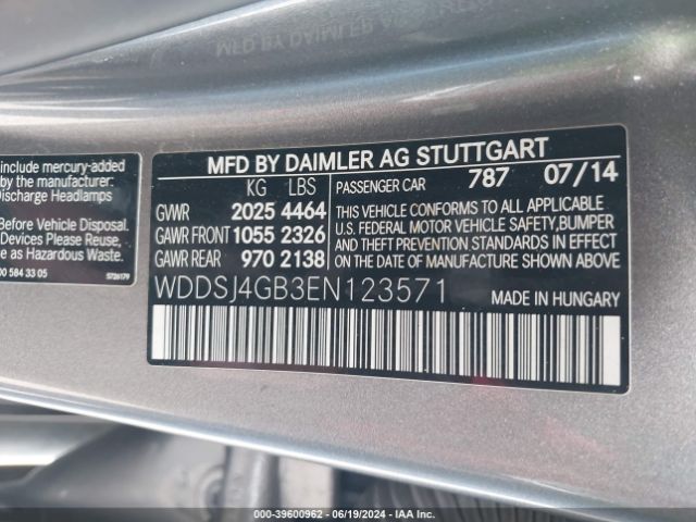 WDDSJ4GB3EN123571 Mercedes-Benz CLA 250 4MATIC