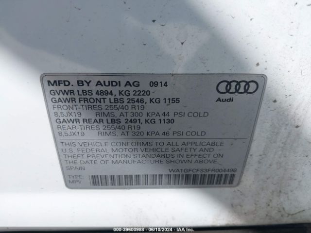 WA1GFCFS3FR004498 Audi Q3 2.0t Premium Plus