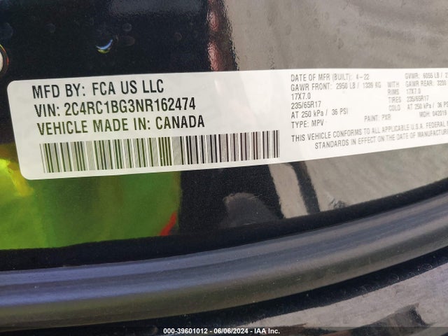 Chrysler Pacifica Touring L 2022 2C4RC1BG3NR162474 Image 9