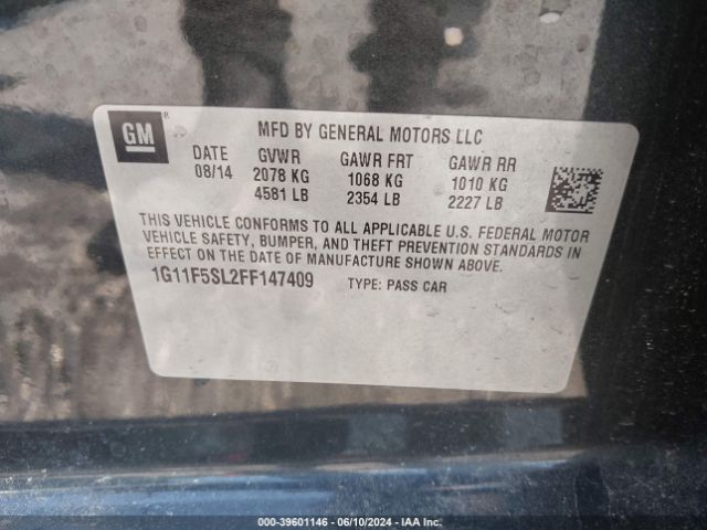 1G11F5SL2FF147409 Chevrolet Malibu 1lz