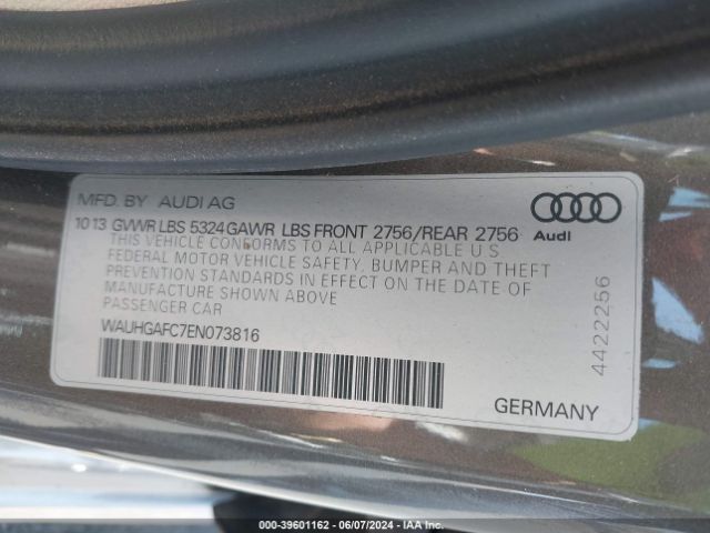 WAUHGAFC7EN073816 Audi A6 3.0t Premium Plus