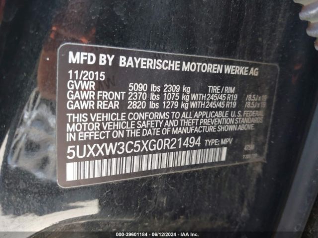 5UXXW3C5XG0R21494 BMW X4 Xdrive28i