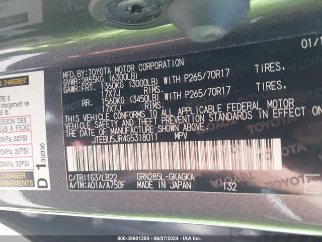 Toyota 4runner Sr5 Premium 2016 JTEBU5JR4G5318011 Image 9