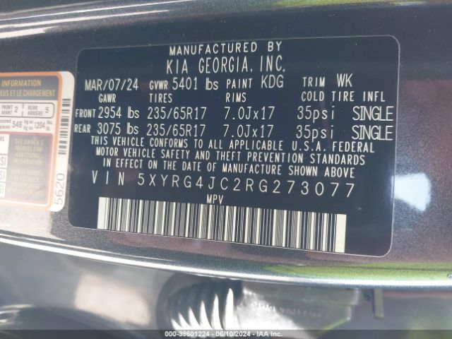 5XYRG4JC2RG273077 KIA SORENTO LX