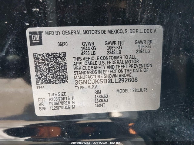 Chevrolet Trax Fwd Ls 2020 3GNCJKSB2LL292608 Image 9