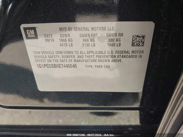 Chevrolet Cruze 1lt Auto 2014 1G1PC5SB6E7446646 Image 9