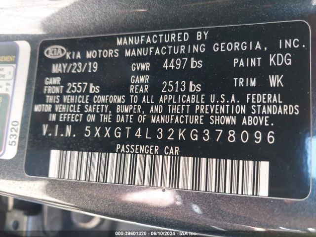 5XXGT4L32KG378096 KIA Optima S