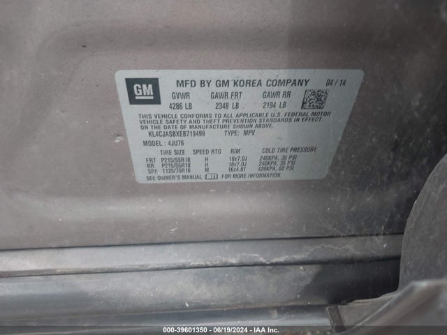 KL4CJASBXEB719499 Buick Encore