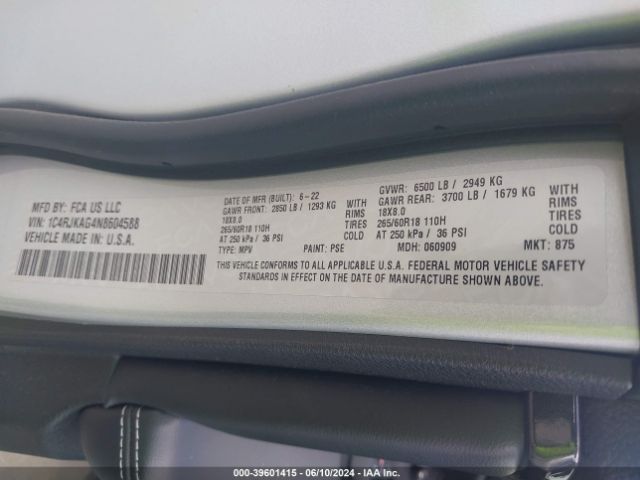 1C4RJKAG4N8604588 Jeep Grand Cherokee L Laredo 4x4