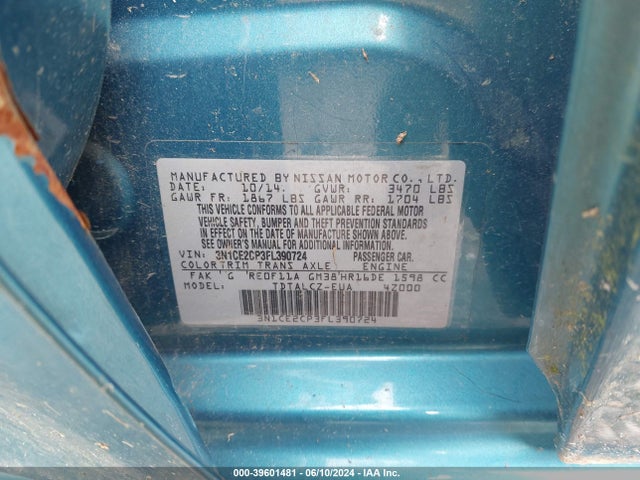 Nissan Versa Note S Plus 2015 3N1CE2CP3FL390724 Image 9