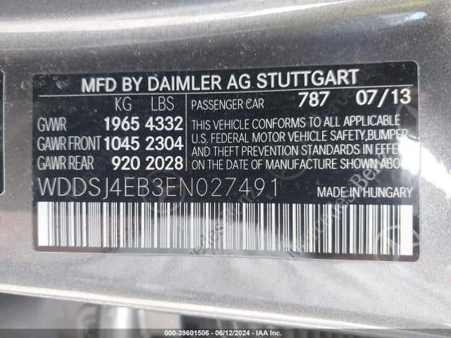 Mercedes-Benz CLA 250 2014 WDDSJ4EB3EN027491 Image 9