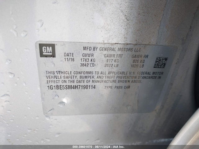 Chevrolet Cruze Lt Auto 2017 1G1BE5SM4H7190114 Image 9