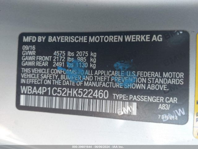WBA4P1C52HK522460 BMW 440I