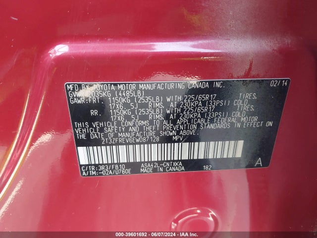 Toyota RAV4 LE 2014 2T3ZFREV6EW087128 Image 9