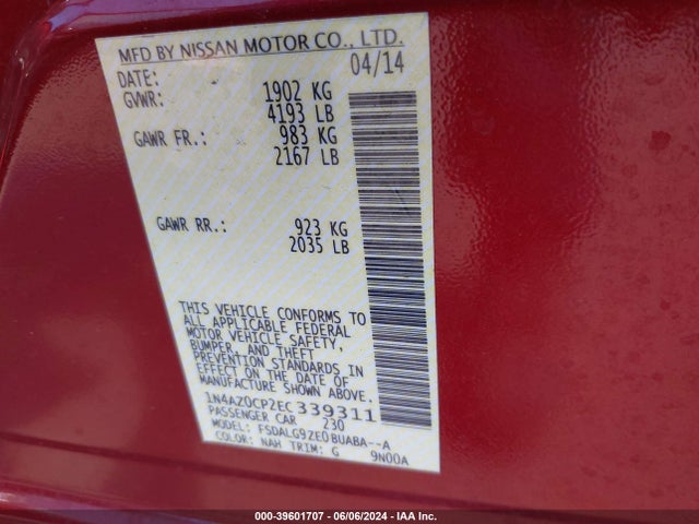 Nissan Leaf Sl 2014 1N4AZ0CP2EC339311 Image 9