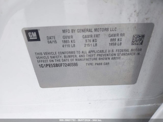Chevrolet Cruze 2lt Auto 2015 1G1PE5SB6F7246586 Image 9