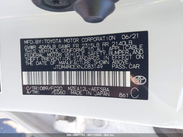 Toyota Corolla Se 6mt 2022 JTDM4MCEXNJ083149 Image 9