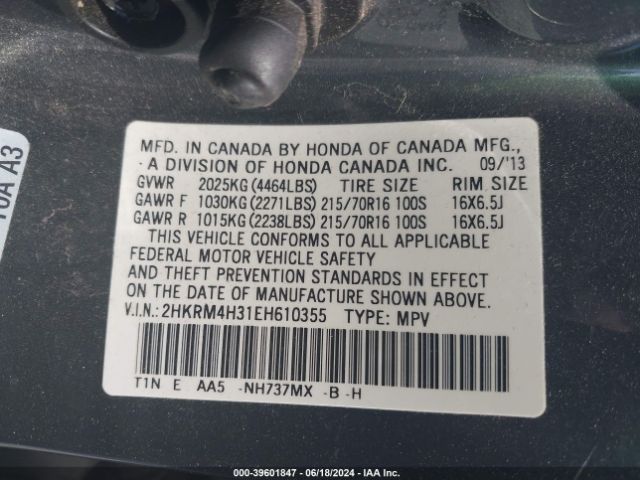 2HKRM4H31EH610355 Honda CR-V LX