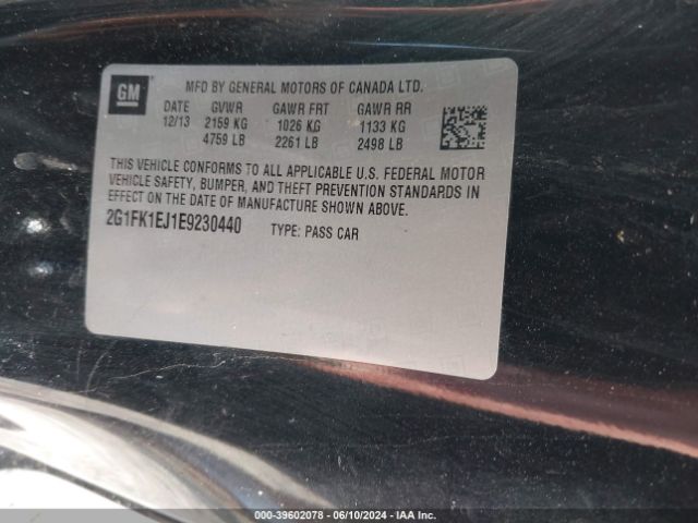 2G1FK1EJ1E9230440 Chevrolet CAMARO 2SS