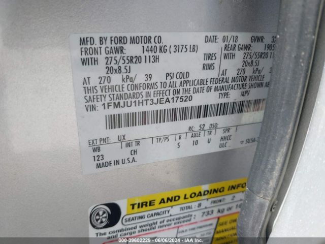 1FMJU1HT3JEA17520 Ford Expedition Xlt