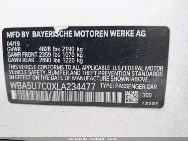 WBA5U7C0XLA234477 BMW 3 Series M340i