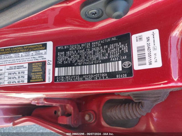 Toyota CAMRY SE 2014 4T1BF1FK4EU810314 Image 9