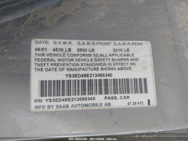 2001 SAAB 9-5 YS3ED48E213056340 Photo 8