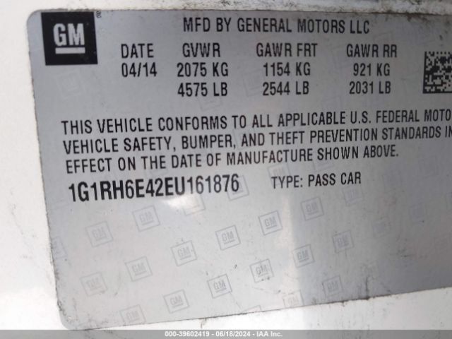 1G1RH6E42EU161876 Chevrolet Volt