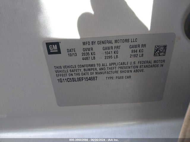 Chevrolet MALIBU 1LT 2014 1G11C5SL0EF154687 Image 9