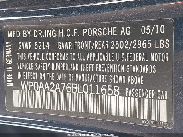 2011 PORSCHE PANAMERA WP0AA2A76BL011658 Photo 8