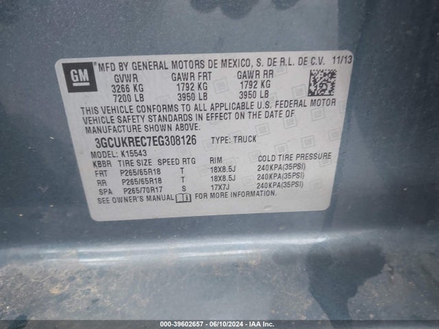 Chevrolet Silverado 1500 1lt 2014 3GCUKREC7EG308126 Image 9