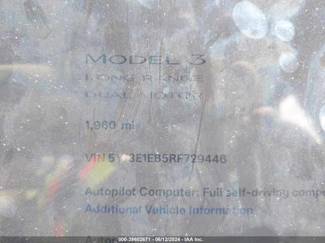 Tesla Model 3 Long Range Dual Motor All-wheel Drive 2024 5YJ3E1EB5RF729446 Image 14