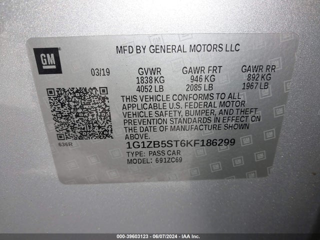 Chevrolet Malibu 1ls 2019 1G1ZB5ST6KF186299 Image 9