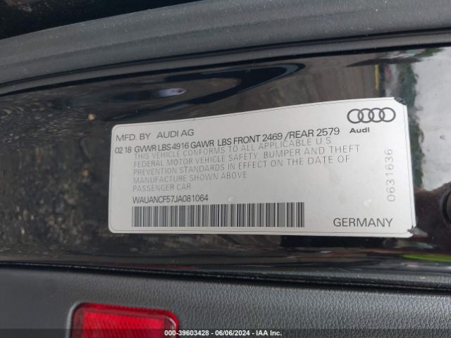 2018 AUDI A5 WAUANCF57JA081064 Photo 8