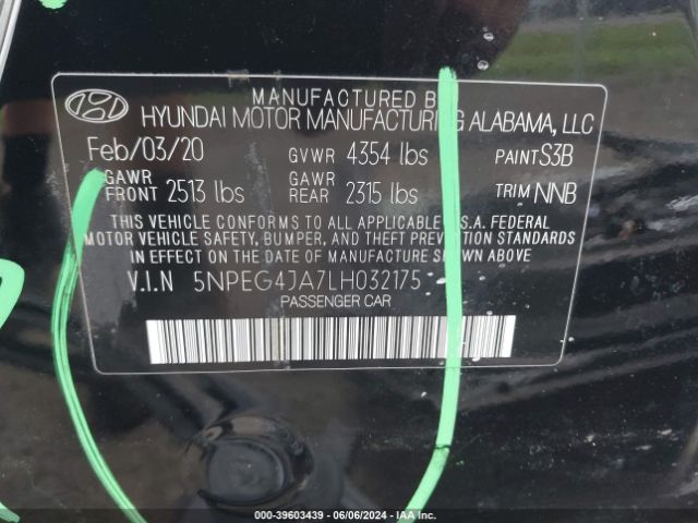 2020 HYUNDAI SONATA 5NPEG4JA7LH032175 Photo 8