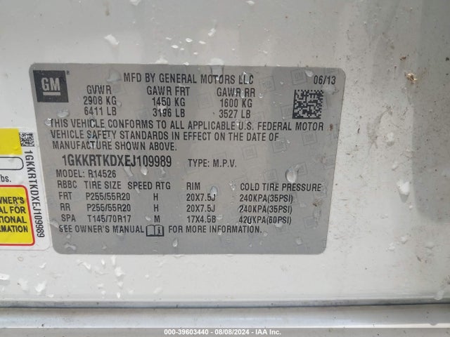 GMC Acadia Denali 2014 1GKKRTKDXEJ109989 Image 9