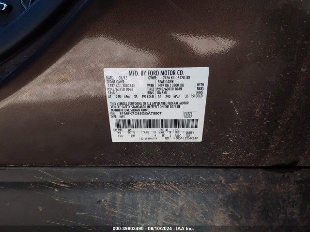 Ford EXPLORER XLT 2016 1FM5K7D85GGA75007 Image 9