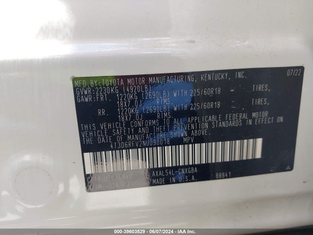 Toyota Rav4 Limited Hybrid 2022 4T3D6RFV2NU090018 Image 9
