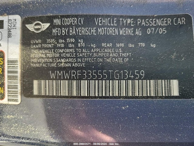 2005 MINI COOPER WMWRF33555TG13459 Photo 8