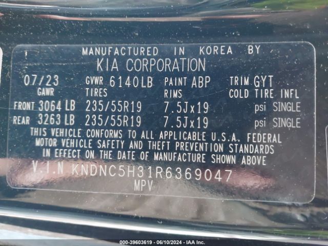 KNDNC5H31R6369047 KIA Carnival Mpv Ex